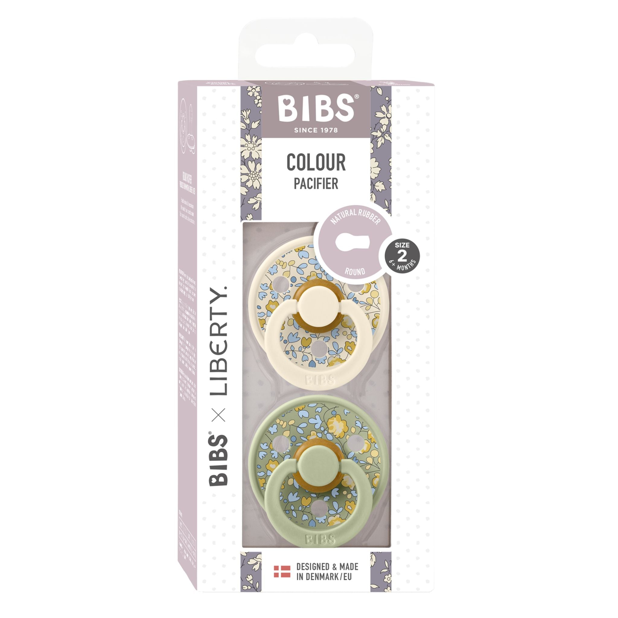 BIBS x Liberty Pacifier Colour 2 PACK Eloise Latex Size 2