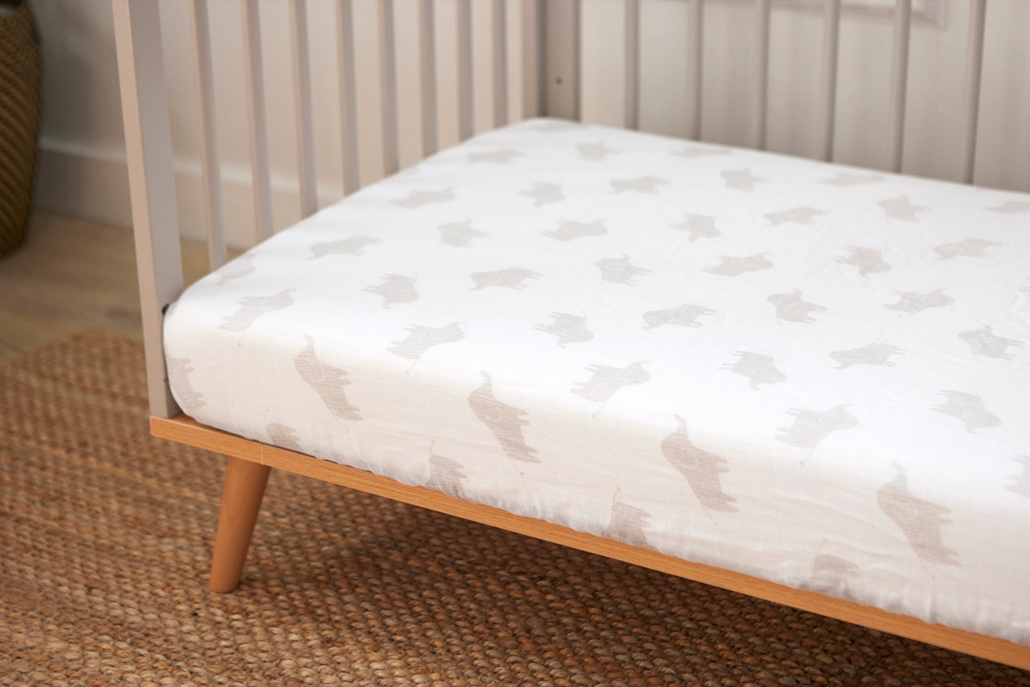 Baby Elegance 2 Pack Muslin Sheets  Safari - Cot Bed - 70 x 140cm