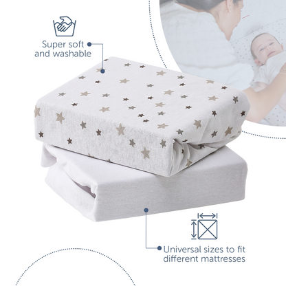 Cot Sheets - 120 x 60cm - 2 Pack - Baby Elegance