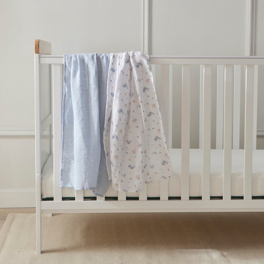 Muslin Swaddles - Under the Sea - 80 x 80cm - 4 Pack - Baby Elegance