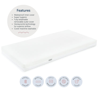 Baby Elegance Cot Bed Mattress - Breath-Dry - 70 x 140 x 10cm