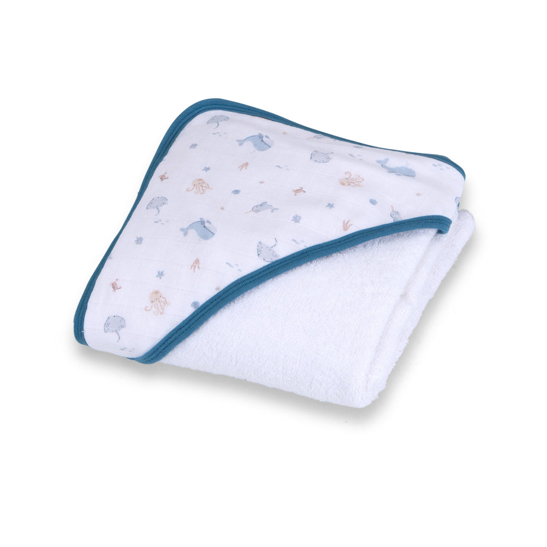 Hooded Towel - Under the Sea - 90 x 90cm - 2pcs - Baby Elegance
