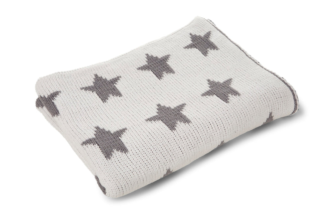 Chenille Baby Blanket - Grey Star - Baby Elegance